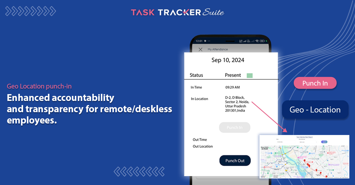 Geo Location Punch-In: Enhanced Accountability And Transparency For Deskless Employees, Geo Location punch-in, geo-location, employee location tracking, field employee tracking, Remote Workforce Monitoring, task tracker